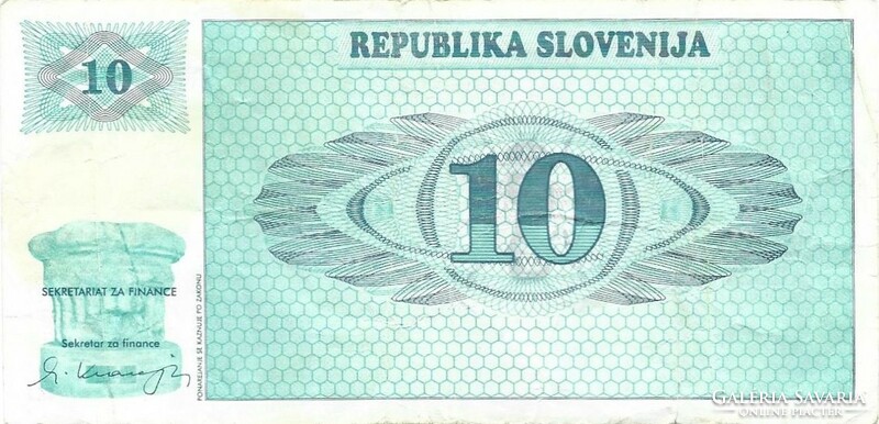 10 tolar tolarjev 1990 Szlovénia