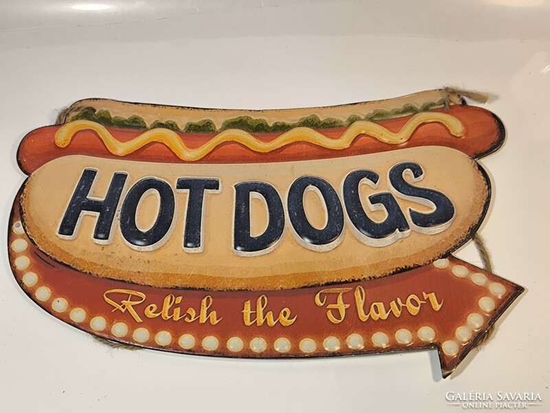 Retro lemez Hot Dog reklámtábla