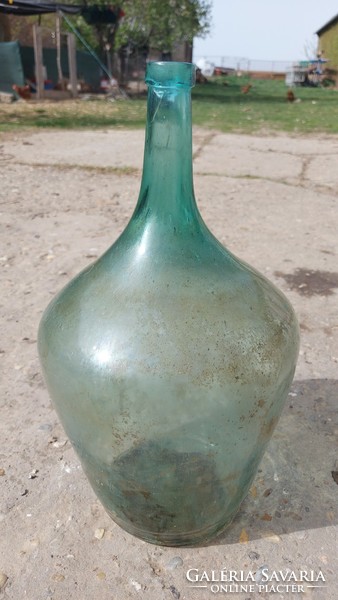 Glass balloon green huta bottle 5 liters