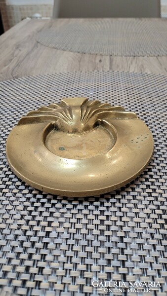 Art deco solid copper bowl ashtray or business card holder.