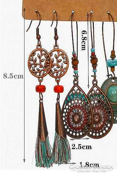 Bohemian turquoise earrings 2 pairs 123