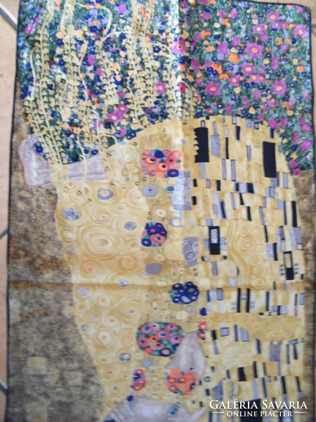 Gustav Klimt Csók mintás hosszú selyemkendő, sál
