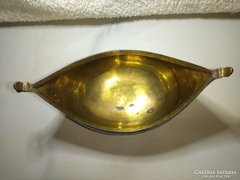 Beautiful fire enamel leaf pattern copper fruit sugar bowl holder tray centerpiece