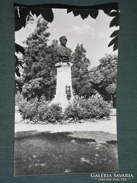 Képeslap,Postcard, Gyula, Erkel Ferenc szobor,1960