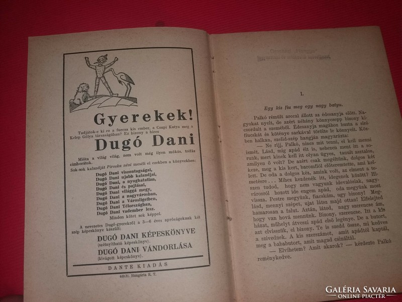 1943.Z. Tábori Piroska :Ezermester Palkó könyv a képek szerint DANTE