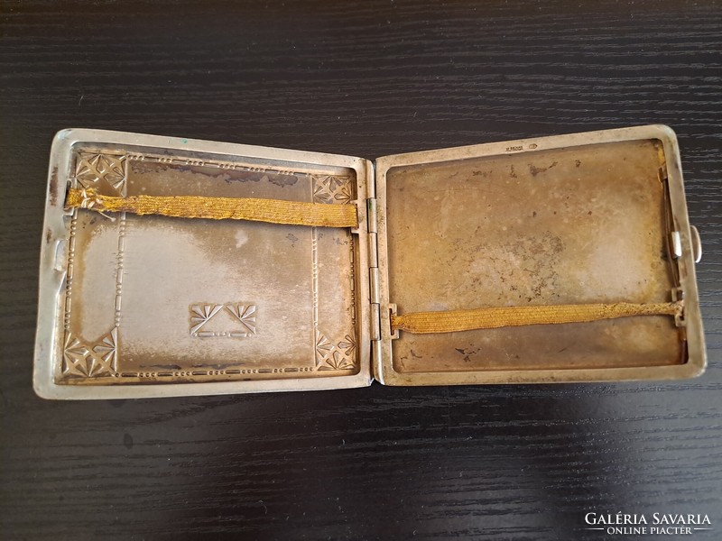 Enamel inlaid, silver-plated alpaca, cigarette case, 10s-20s