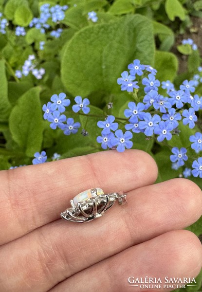 Opal white gold pendant 14 k