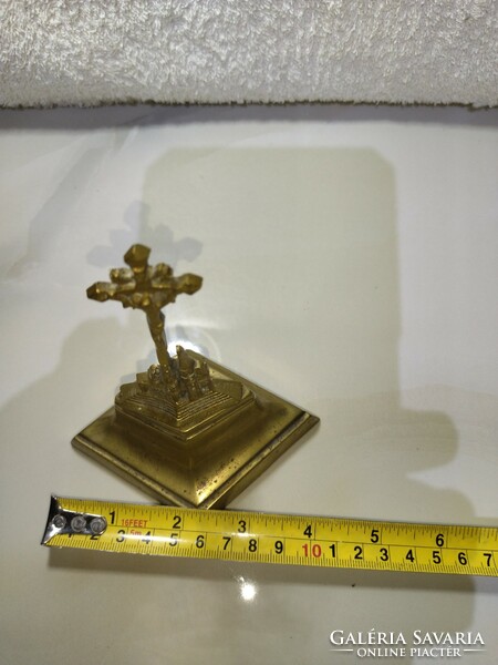 Beautiful old heavy copper crucifix with cross church