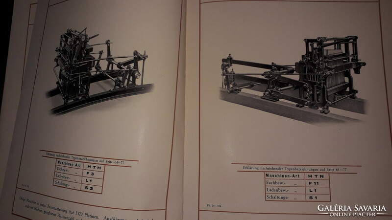 Antique 1928. The contemporary pictorial catalog of the German grosse textile machine factory according to the pictures