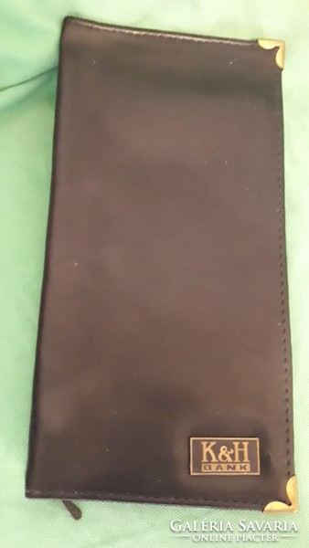 Retro fekete bőr férfi pénztárca , K & H bank HIBÁTLAN 24 x 13 cm a képek szerint