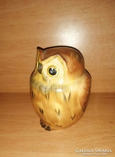 Bodrogkeresztúr ceramic owl figure - 14 cm high (po-1)