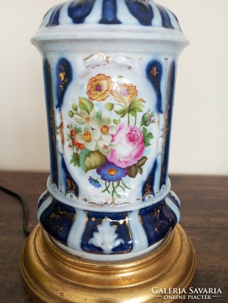 Asztali Lámpa Bécsi Rózsás Porcelán