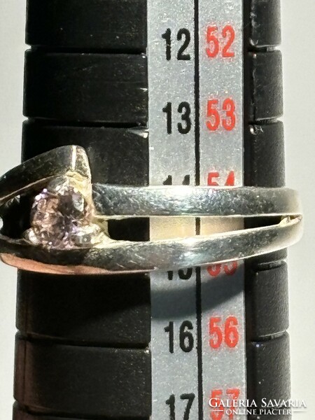 Silver ring with pink stones, size 54, weight 2.5 grams, both in person and by mail
