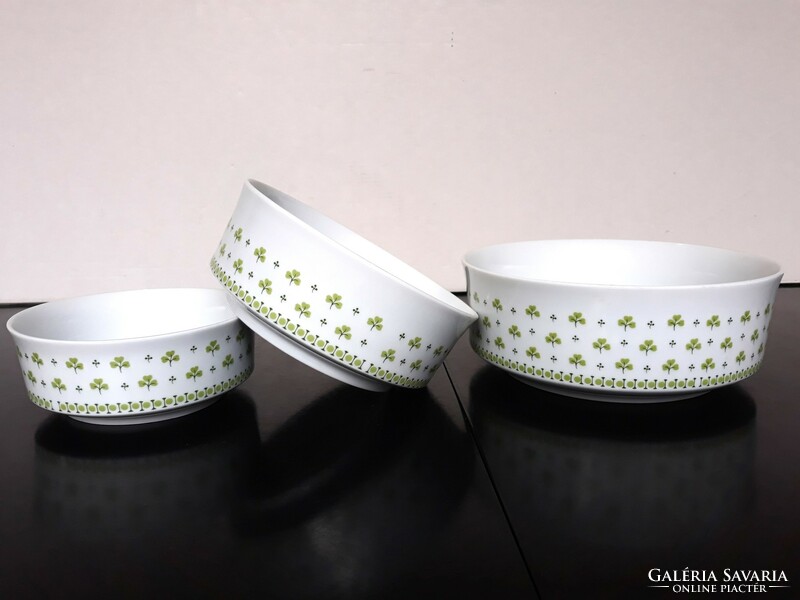 3 Old Great Plain porcelain bowls with parsley pattern