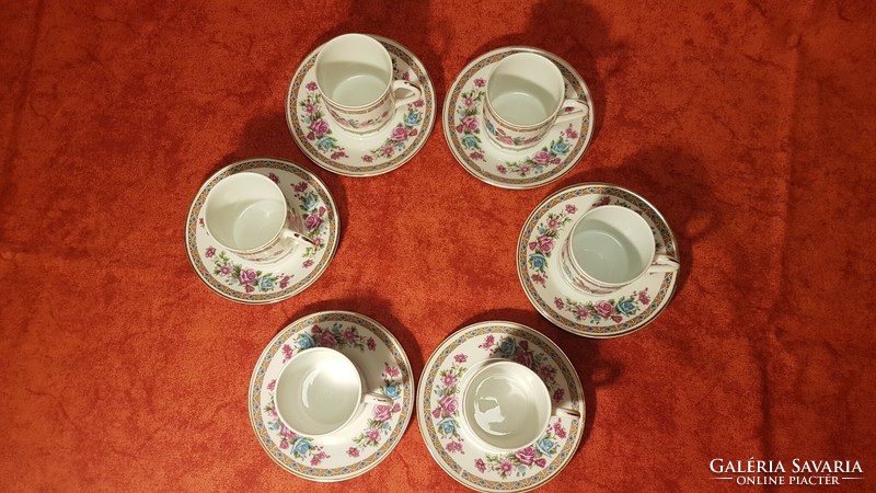 6 Personal, beautiful, never used Chinese coffee cup with small plate