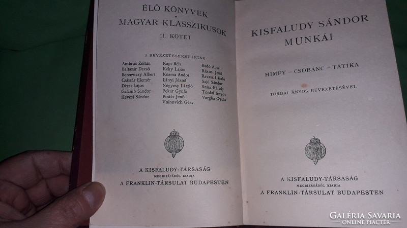 1900. Antique Hungarian classics: book of works of Sándor Kisfaludy according to the pictures, Franklin