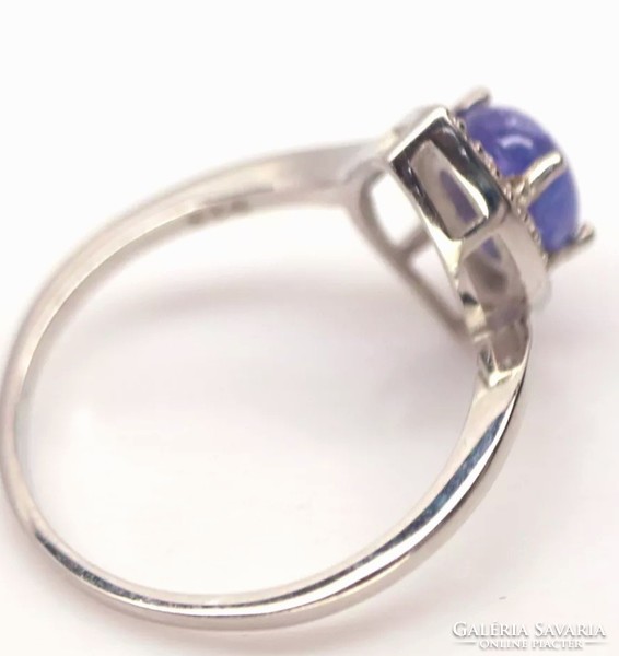 Genuine modern tanzanite silver ring size 8 (18) ¹