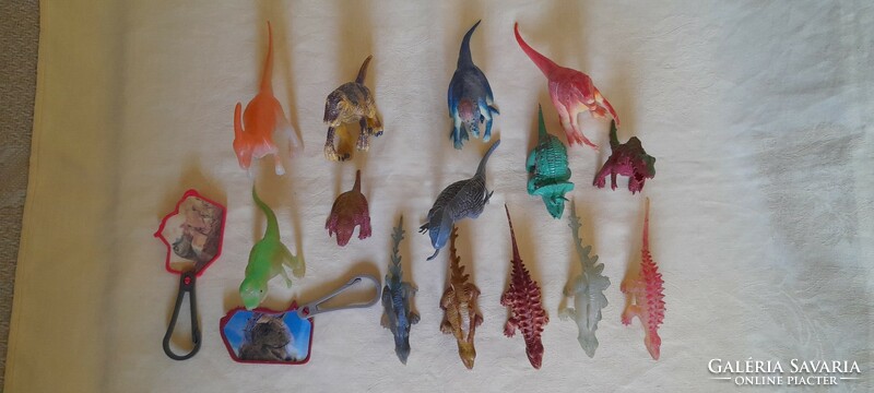 Dino dinosaur toy figure 14 pcs and 2 bag decorations together 10-15cm