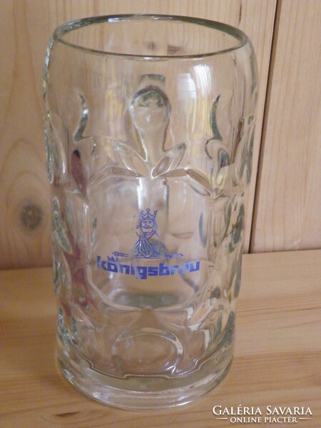 Glass beer mug with Königsbrau inscription - 1l -