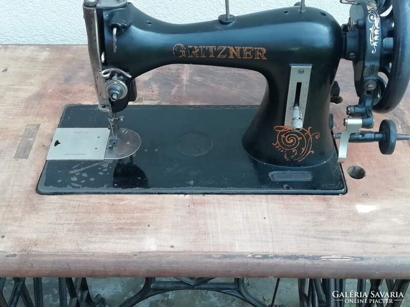 Old Gritzner sewing machine with stand