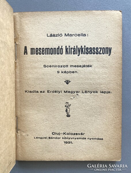Marcella László: the fairytale queen - published by Transylvanian Hungarian girls' newspaper, 1931