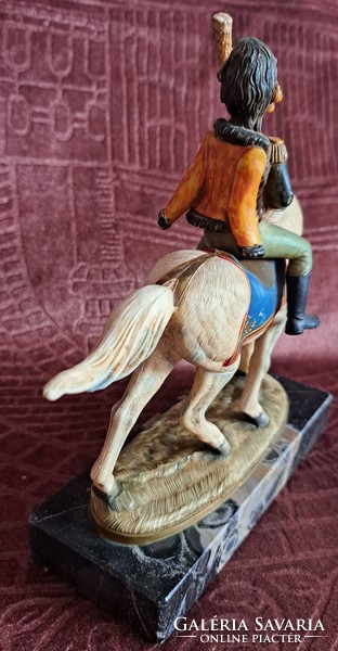 Old equestrian statue, French hussar soldier (l4619)