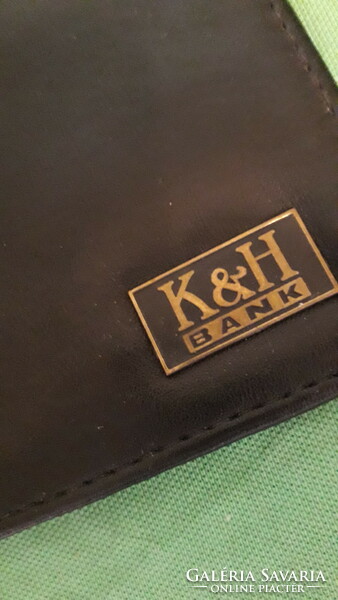 Retro black leather men's wallet, k & h bank flawless 24 x 13 cm according to the pictures