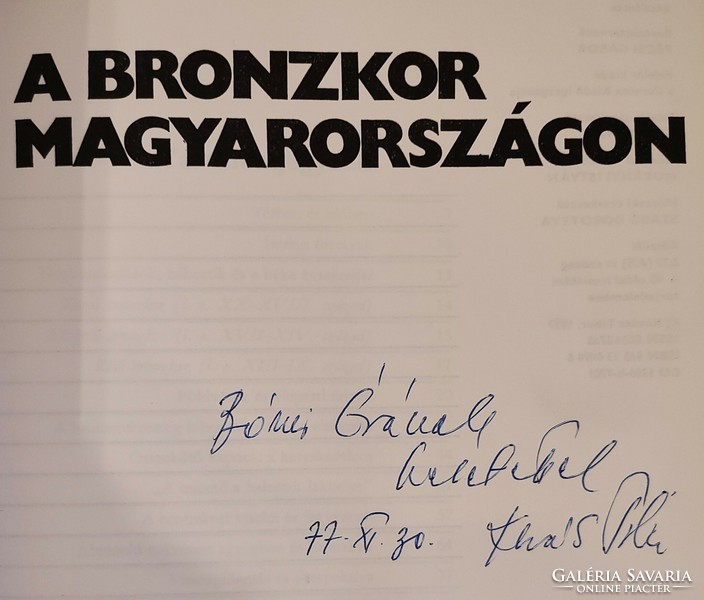 Kovács Tibor: A bronzkor Magyarországon. Dedikált példány!