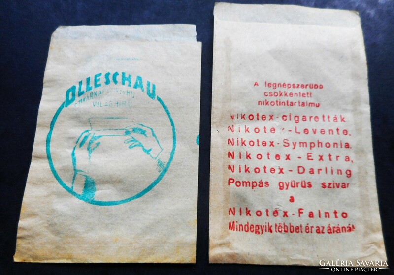 2 pcs. Old cigar paper bag - nikotex + olleschau