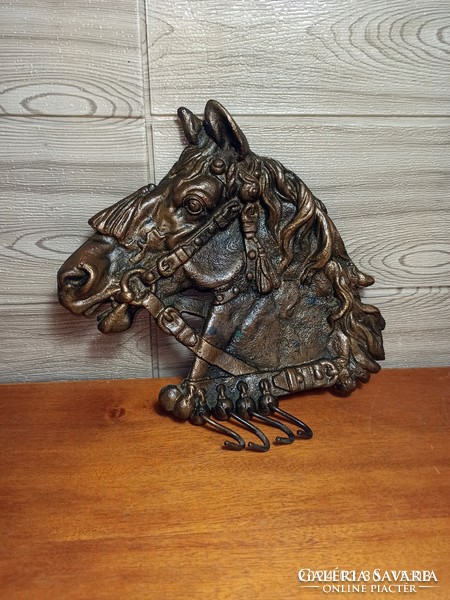 Large bronze horse keychain