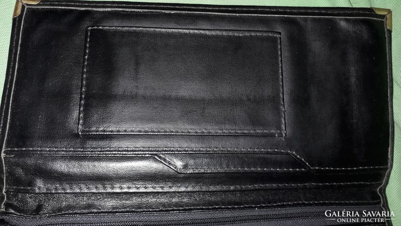 Retro black leather men's wallet, k & h bank flawless 24 x 13 cm according to the pictures