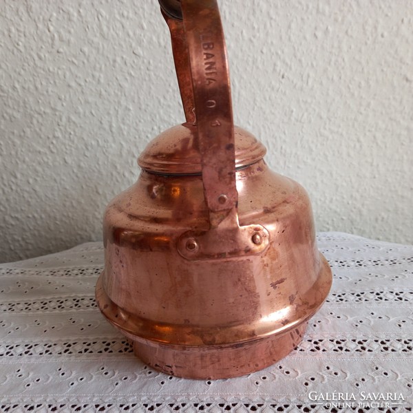 Red copper (uncoated) Albanian tea pot (584 gr)