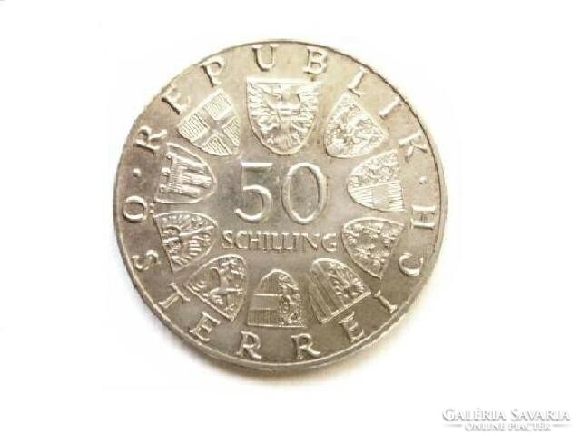 Silver 50 schilling franz schubert, austria 1978