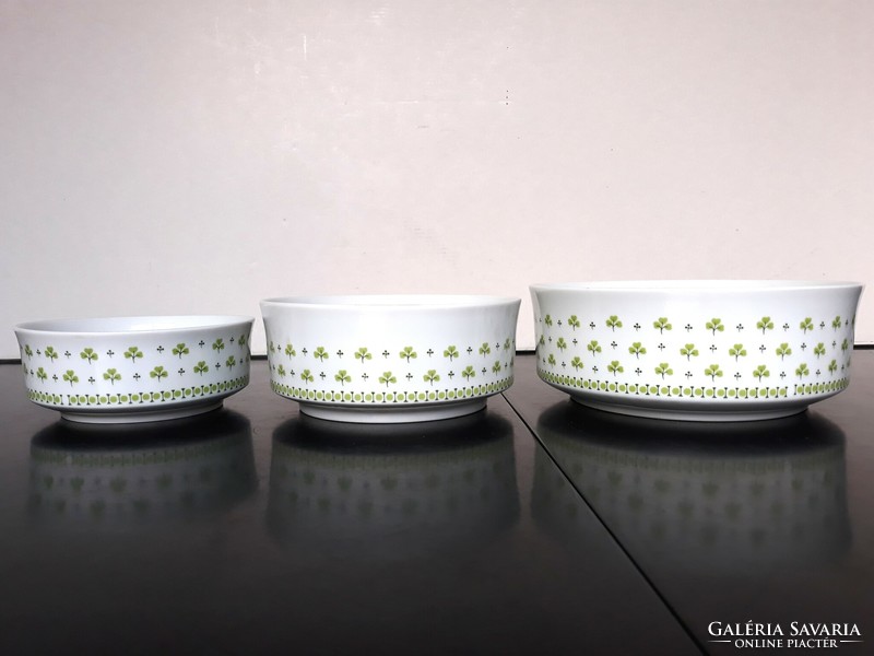 3 Old Great Plain porcelain bowls with parsley pattern