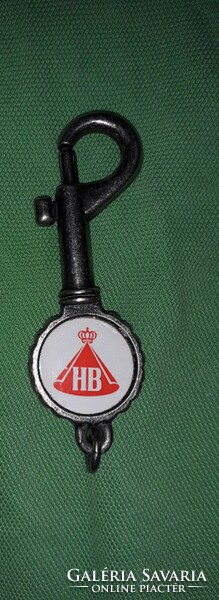 1970 - S years hb cigarette advertisement double-sided metal bottle opener key ring with carabiner according to the pictures 1