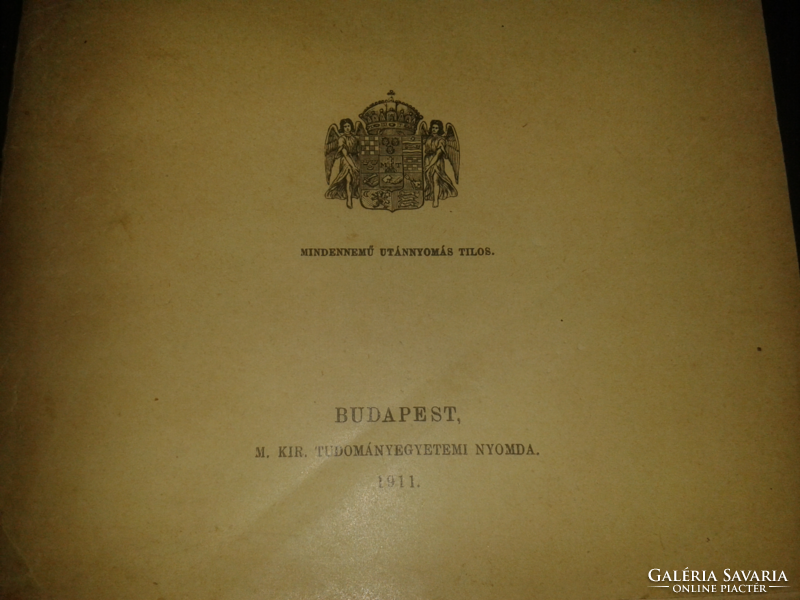 1911 A Budapesti Királyi Magyar Tudományegyetem Almanachja az MCMX-MCMXI. tanévére.