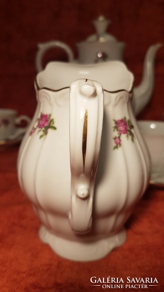From HUF 1! 6 Personal, beautiful pink, gilded, baroque porcelain tea set mz Czechoslovak