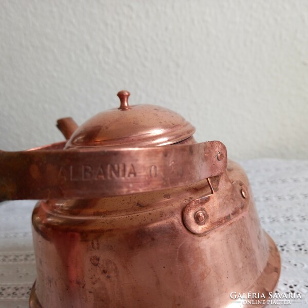 Red copper (uncoated) Albanian tea pot (584 gr)