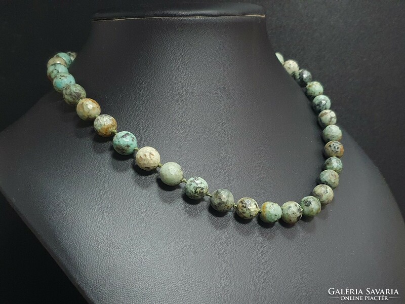 African jasper necklace. With certification.