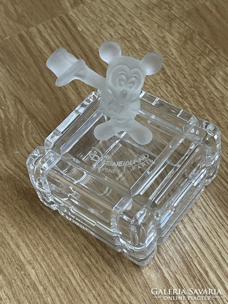 Gyűjtői ritka kristály doboz Micky egérrel Disneylandből hibátlan.