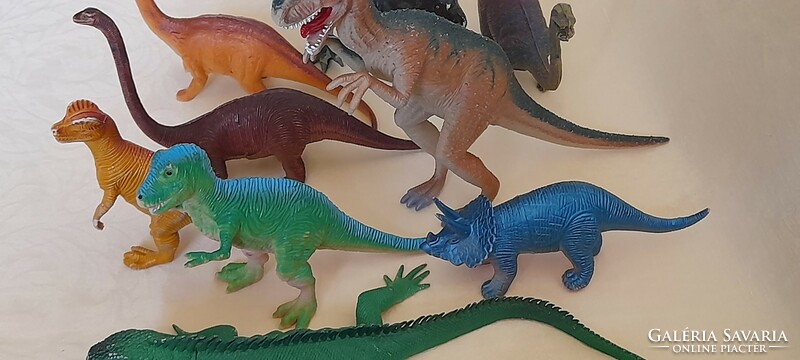 Dino dinosaur toy figure 9 pcs and 2 prehistoric lizards together 15-30cm