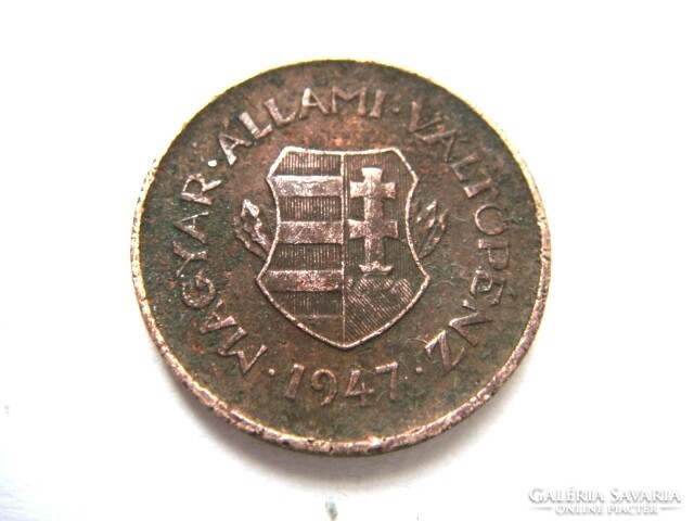 Copper 2 pence 1947 Hungarian state bill