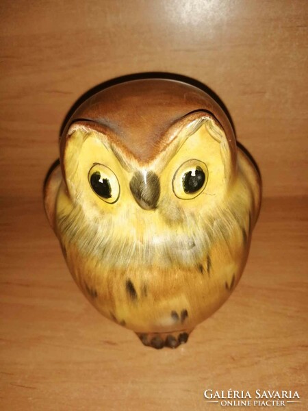 Bodrogkeresztúr ceramic owl figure - 14 cm high (po-1)