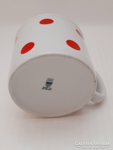 Red polka dot mug