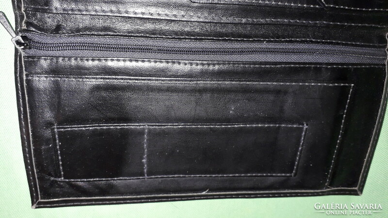 Retro fekete bőr férfi pénztárca , K & H bank HIBÁTLAN 24 x 13 cm a képek szerint