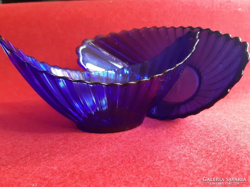 Cobalt blue French glass bowl set face 6 pcs
