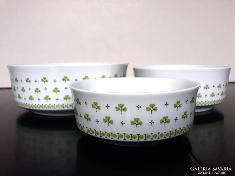 3 Old Great Plain porcelain bowls with parsley pattern
