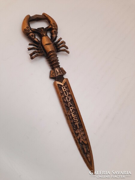 Crab leaf opener with Budapest inscription, beer opener, 19 cm