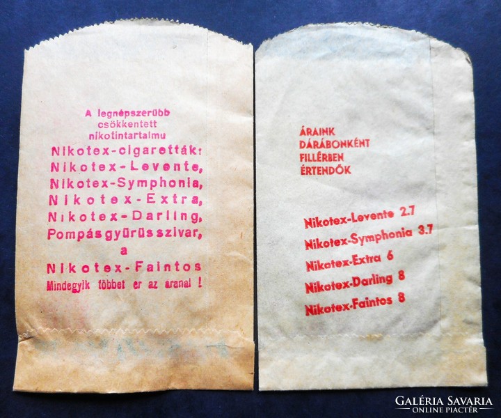 2 Old cigar paper bags - Nikotex