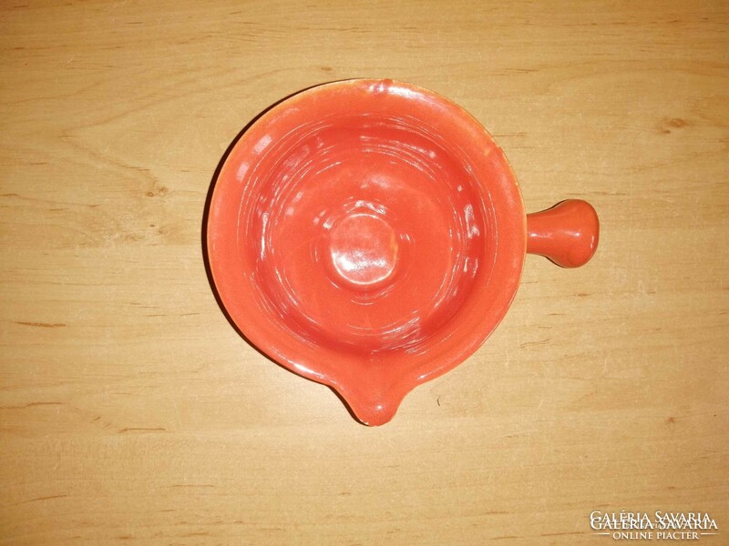 Glazed ceramic pouring bowl with handle dia. 11.5 cm (5/d)